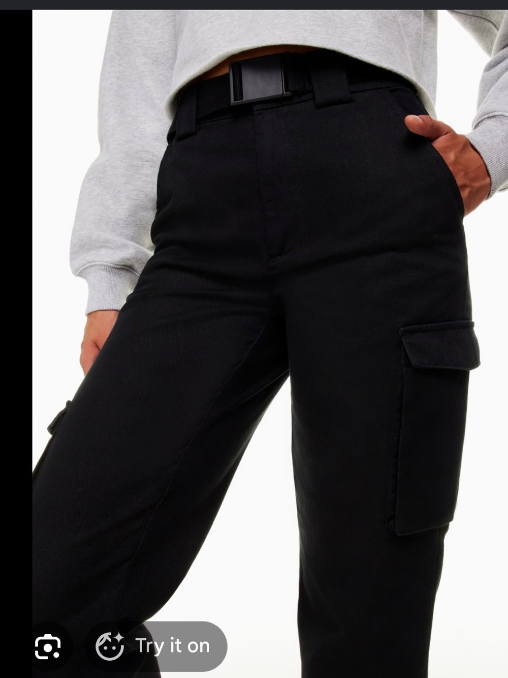 Aritzia TNA workwear cargo pants in black